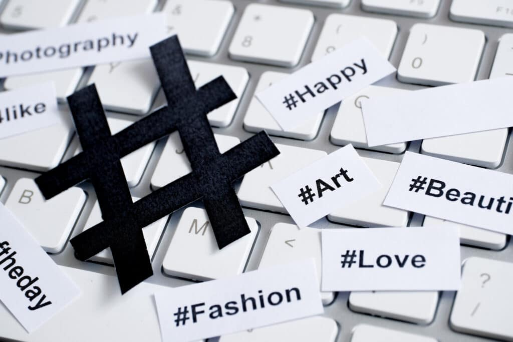 hashtag symbol on a keyboard