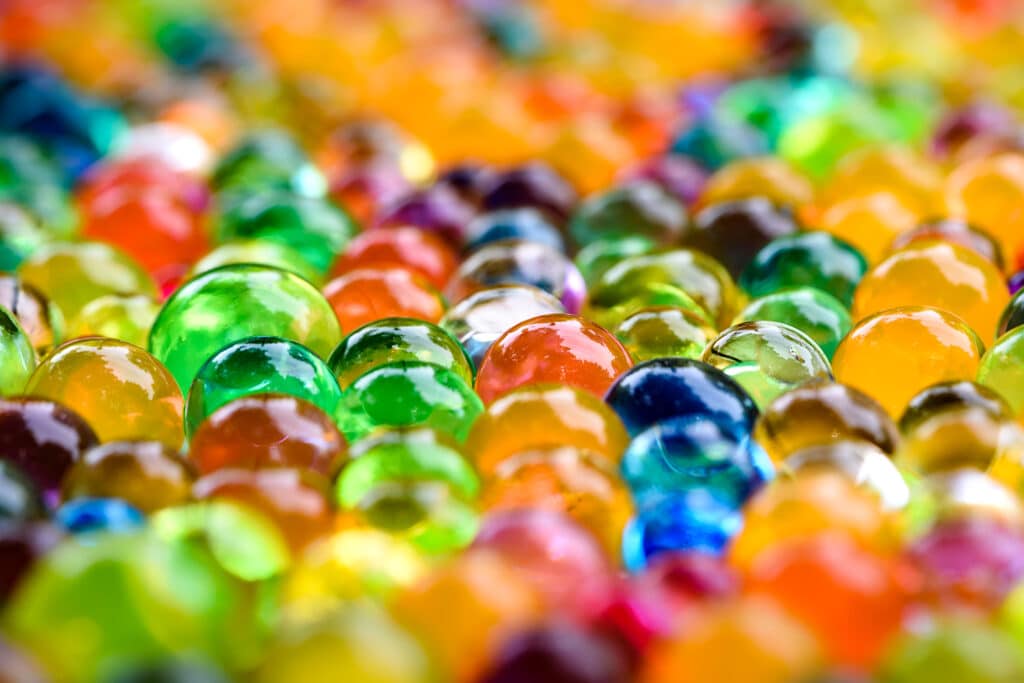 close up of orbeez