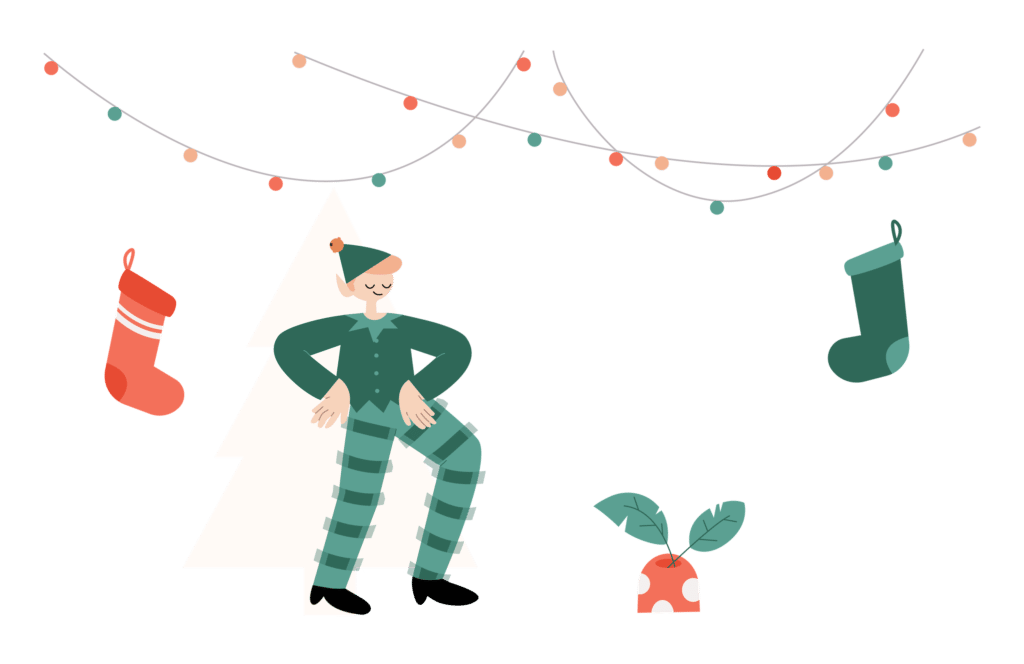 illustration of a Christmas elf