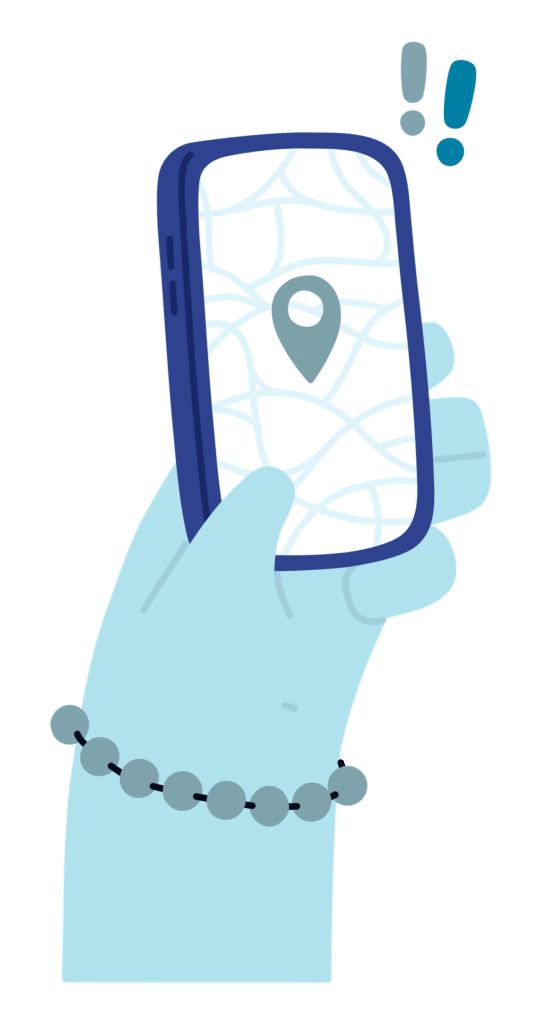 cartoon phone with GPS