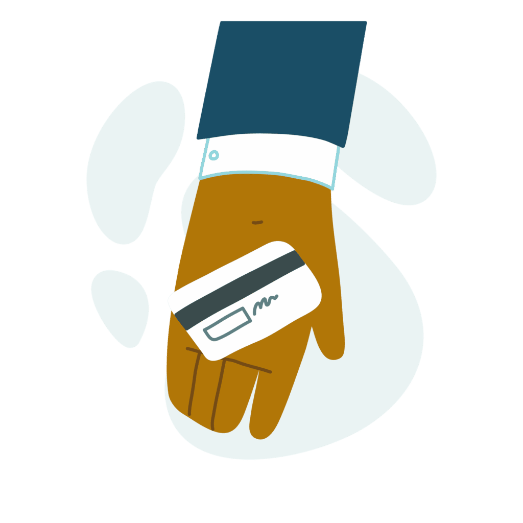 hand with credit card illustration