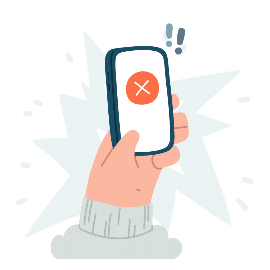 cellphone with harmful content illustration